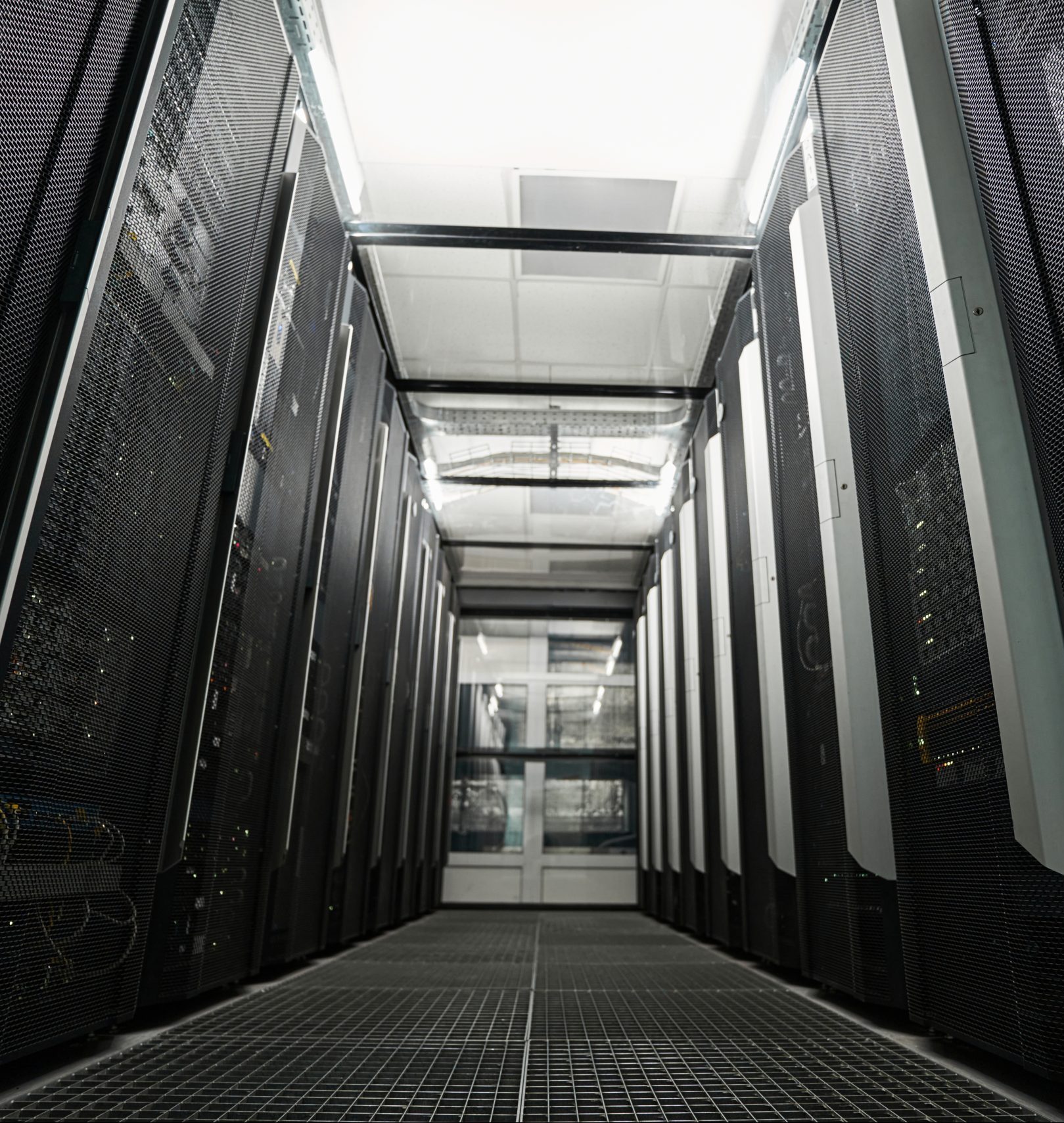 Aisle of server room in data center